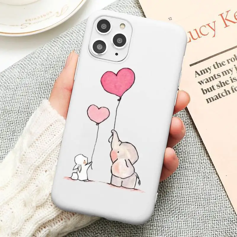 

Balloon mouse Elephant rabbit Phone Case Candy Color for iPhone 11 12 mini pro XS MAX 8 7 6 6S Plus X 5S SE 2020 XR
