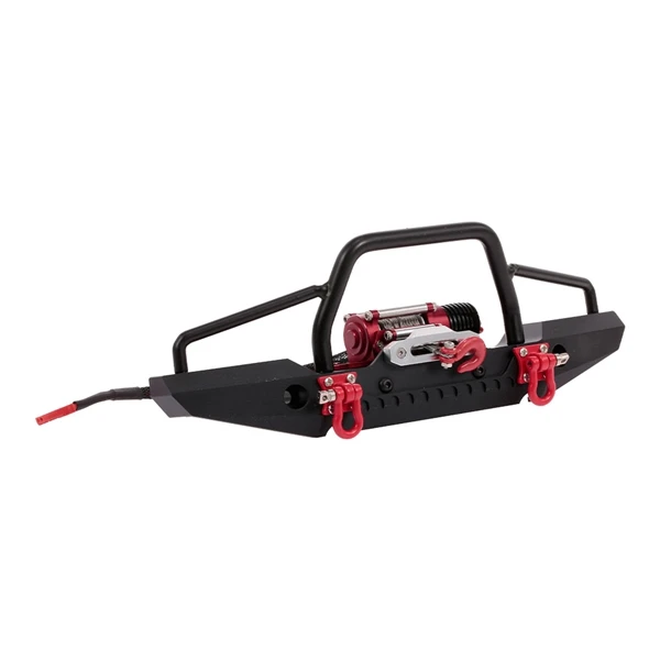

Bumper Metal with Winch 2 LED Light Remote Controller Receiver for TRX-4 Traxxas Axial SCX10 RC Crawler Car Parts