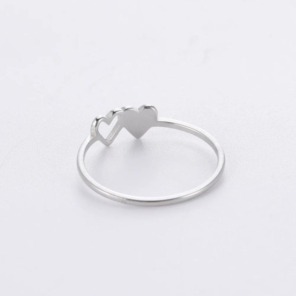 Skyrim Minimalist Double Hearts Initial Letter Rings Women Stainless Steel A-Z Alphabet Trendy Ring 2022 Fashion Jewelry Gift | Украшения и