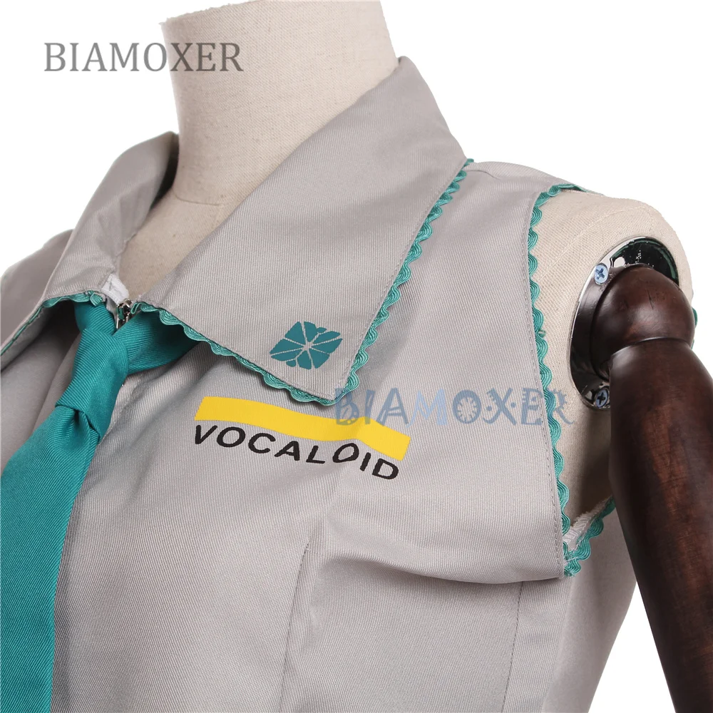 Vocaloid Miku Cosplay Wig Costume Japan Midi Dress Beginner Future Female Halloween Women's Men size |