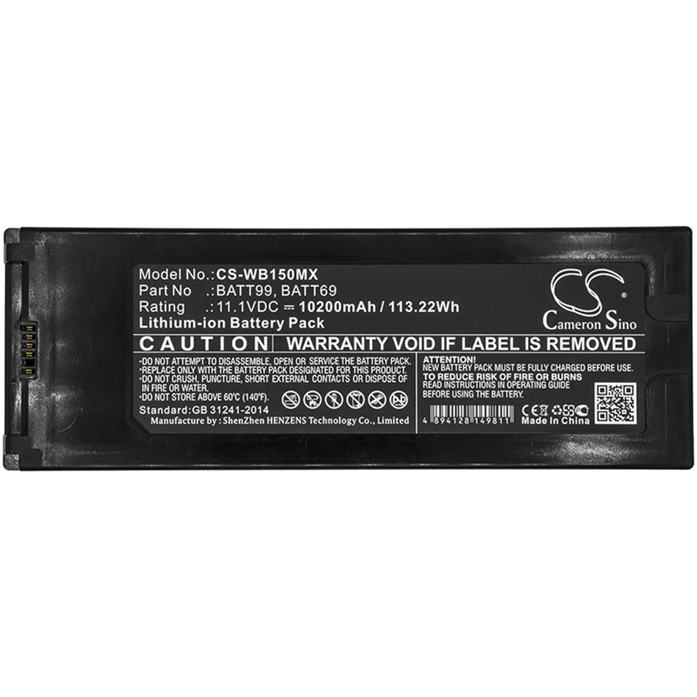 

Cameron Sino 11.1V/10200mA BATT69,BATT99 Battery for Welch-Allyn Connex Spot Vital Signs 7300,Connex Spot Vital Signs 7400
