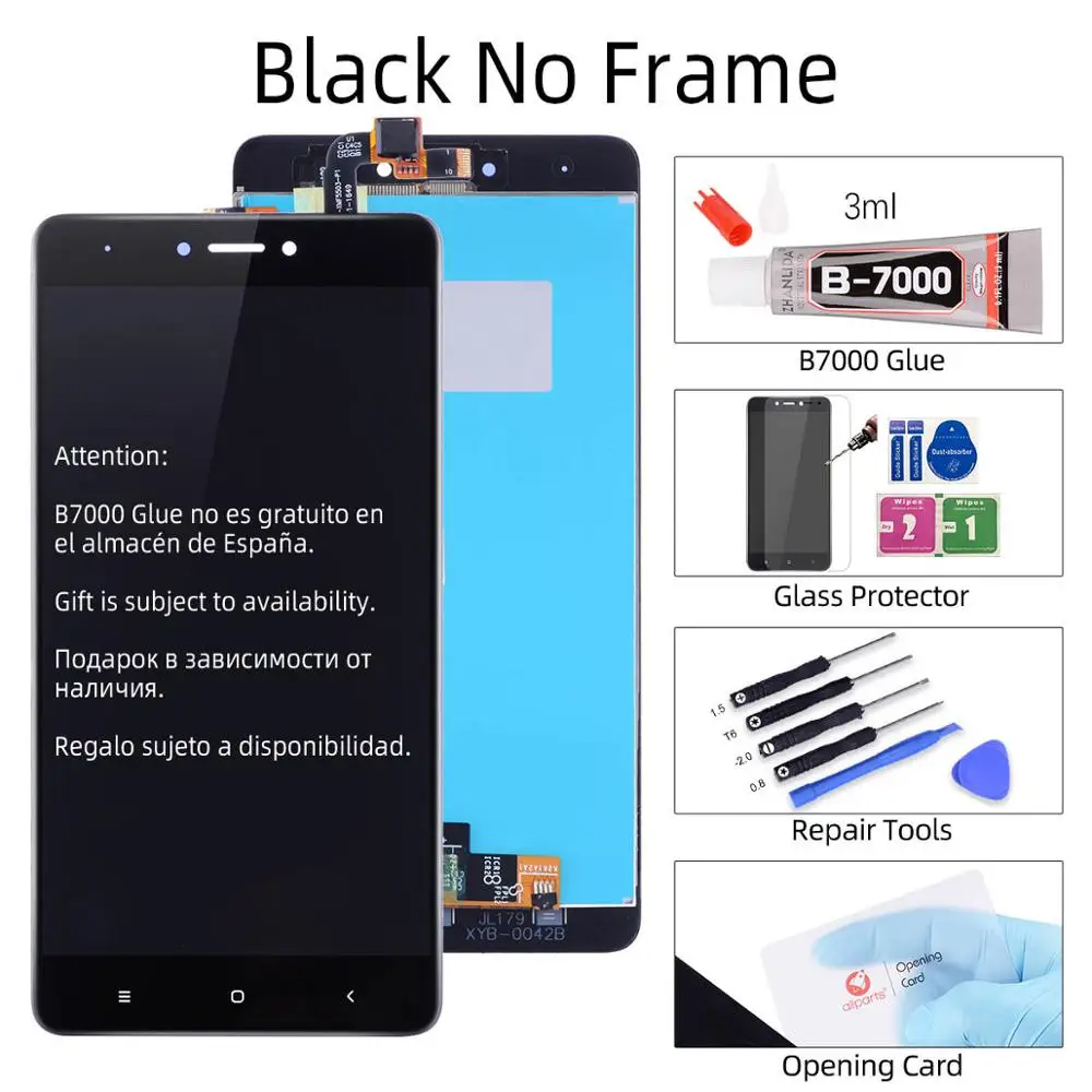 Snapdragon 625 Дисплей для Xiaomi Redmi Note 4x LCD в сборе с тачскрином на рамке 5.5'' черный белый золото - Цвет: No Frame Black