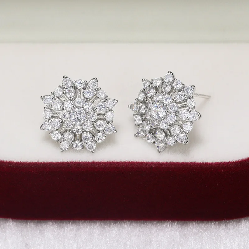 15 мм большой жемчужиной в форме снежинок серебряные серьги со шпилькой для