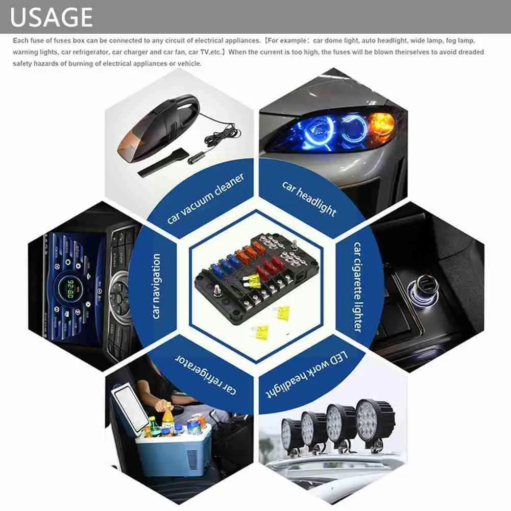 Держатель предохранительной коробки для автомобиля лодки с 12-ходовым держателем