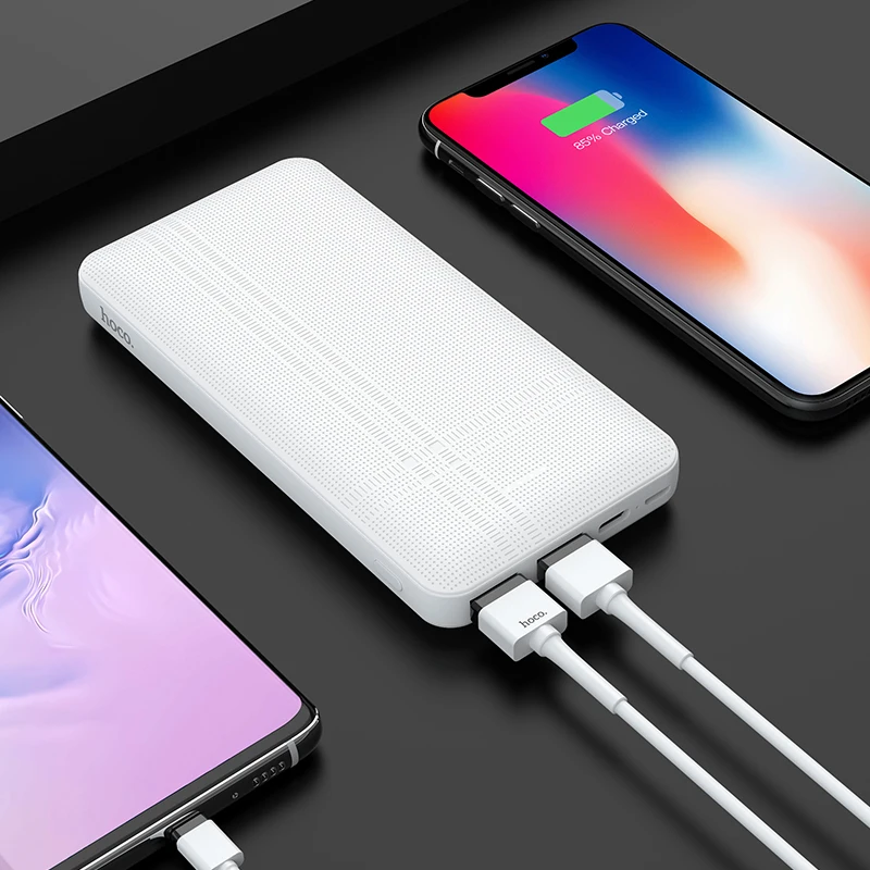 HOCO 10000mAh Dual USB power Bank внешние аккумуляторы портативное зарядное устройство для