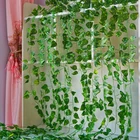 Искусственные растения длиной 2,2 м, зеленые листья плюща, искусственные искусственная Виноградная лоза, листья партеноциссы, листья для дома, свадьбы, бара, Декор, подвесное растение