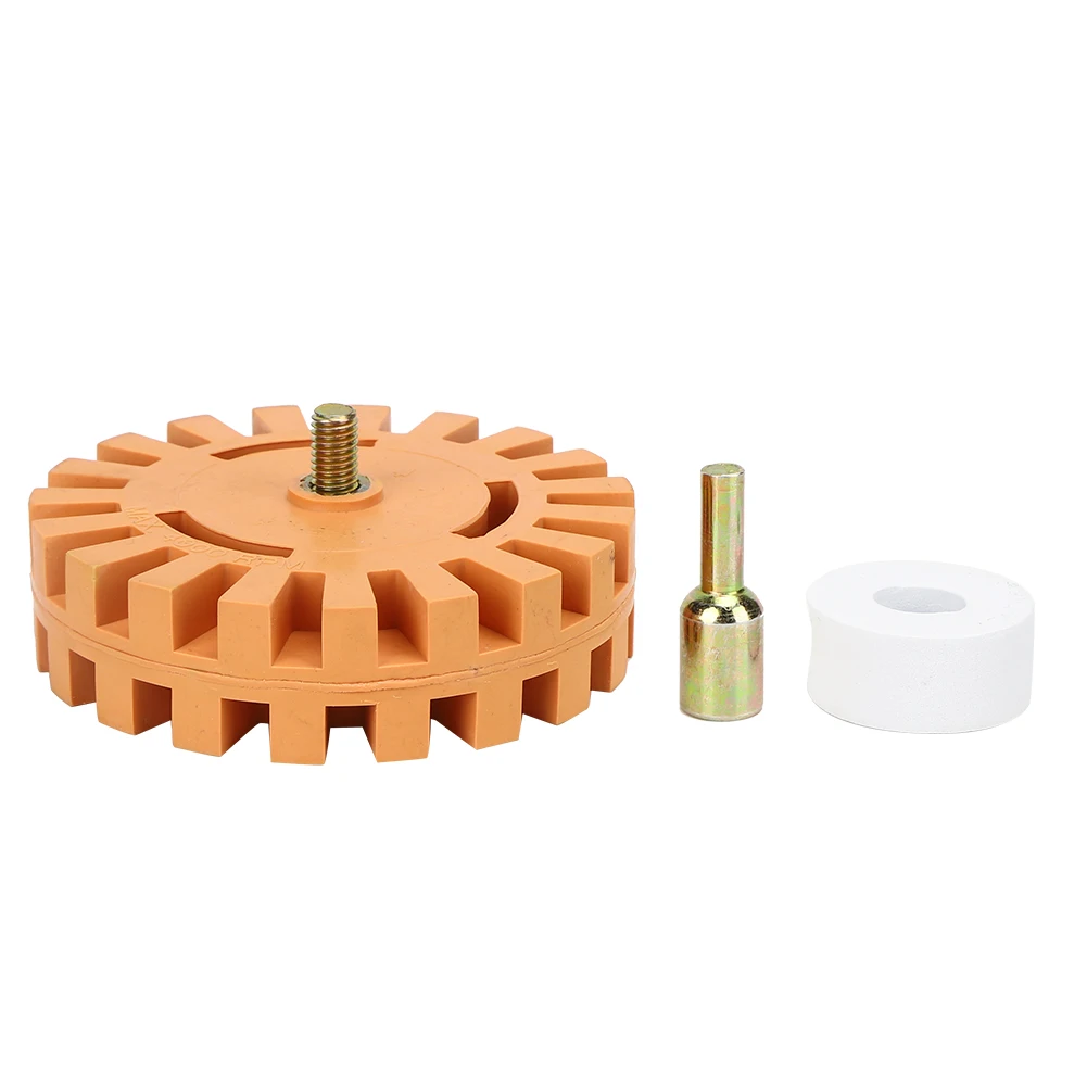

4in Rubber Eraser Wheel Sticker Film Glue Remover Pneumatic Decal Paint Cleaner Disc 25mm Diame