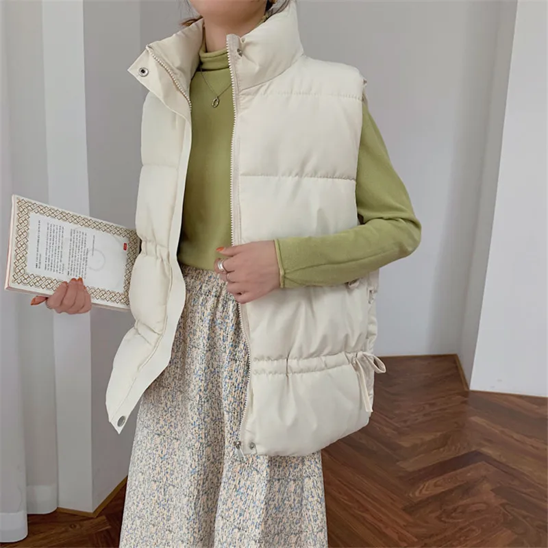 

2021 New Autumn Winter Jacket Women Loose Formal Fashion Elegant OL Waistcoat Solid Female Warm Sleeveless Vest Parkas