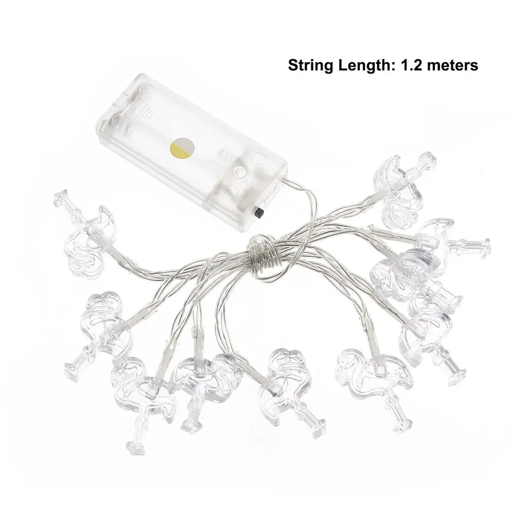 Mini 10 LED Flamingo Light Strings Unique Shaped Fairy String Lights Holiday Wedding Decoration Indoor/Outdoor Lighting | Лампы и