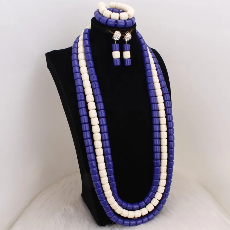 Dudo дамские африканские ювелирные изделия разноцветные королевский синий 3 ряда