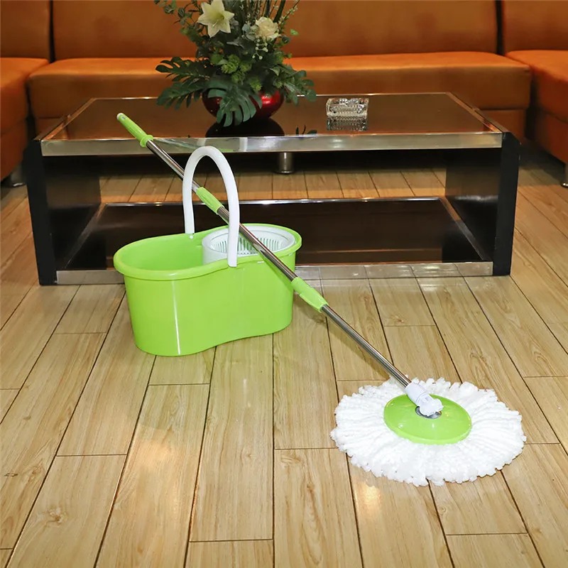 

BLL-19A 360-Degree Rotary Head Ultra Slim Microfiber Mop Green PP & ABS & Microfiber mop Household daily cleaning tools