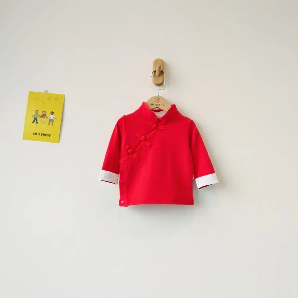 Китайские Красные комплекты одежды для маленьких мальчиков и девочек, традиционные топы с длинными рукавами и длинные штаны, костюм на кита... от AliExpress WW