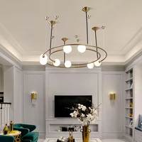 Modern LED lights geometric ring lights luxury living room lights design restaurant hotel model room exhibition hall chandelier
