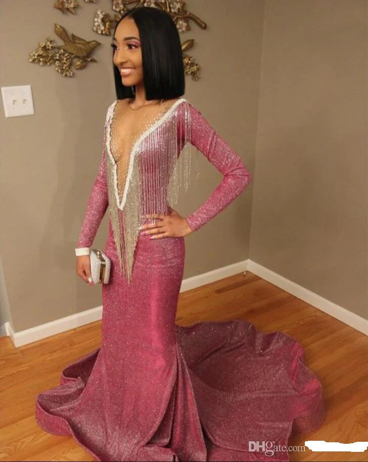 Блестящее синее шелковое бальное платье русалки с длинным рукавом и прозрачным