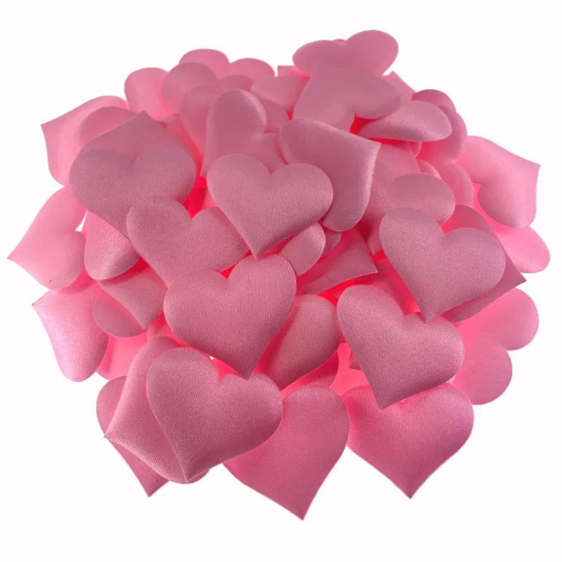 100 шт. сатиновая ткань лепестки в форме сердца Романтический Губка Цветок для