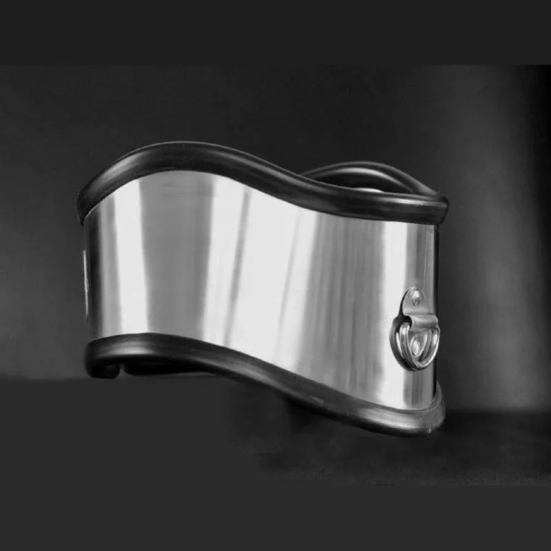 Ошейник чокер унисекс из нержавеющей стали с серебристой резиновой подкладкой