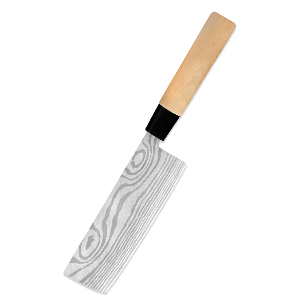 6.5 chopping knife XYj 4 шт. кухонный нож из нержавеющей стали 9 ''Sashimi 6,5'' шеф-повара сантоку разделочный нож дамасский узор лезвие нож с деревянной ручкой - Цвет: 6.5 chopping knife