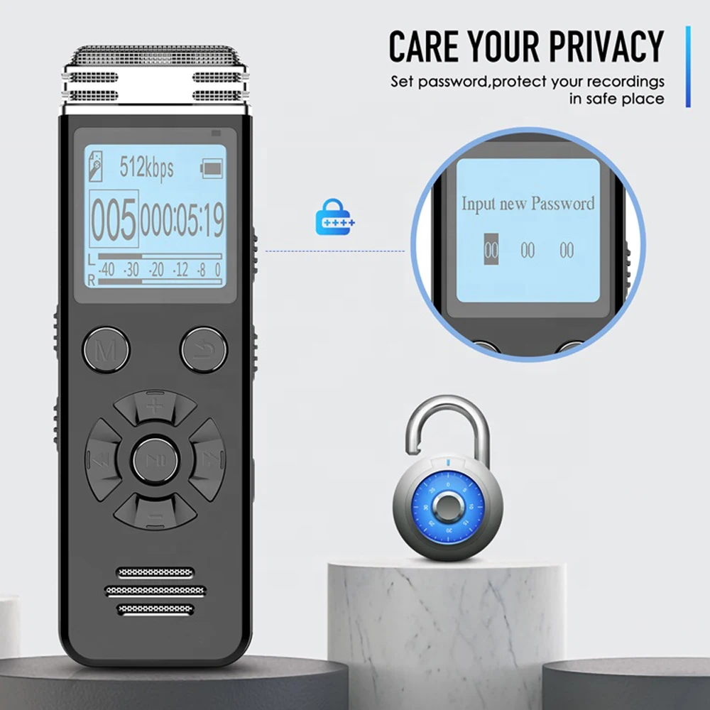 Цифровой диктофон EVISTA 8 ГБ для лекций портативные записывающие устройства с