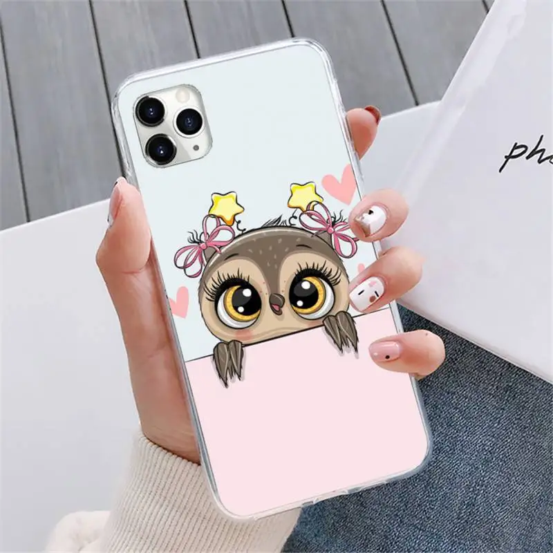 

Cute Owl Hearts Lover Phone Case For iphone 12 5 5s 5c se 6 6s 7 8 plus x xs xr 11 pro max mini