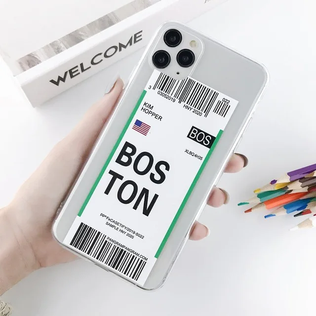 AC8873 Moskado чехол с воздушным давлением для iPhone 11 X XR XS Max воздушный билет штрих-код этикетка мягкий термополиуретановый чехол для iPhone 6 6S 7 8 7Plus - Цвет: AC8873
