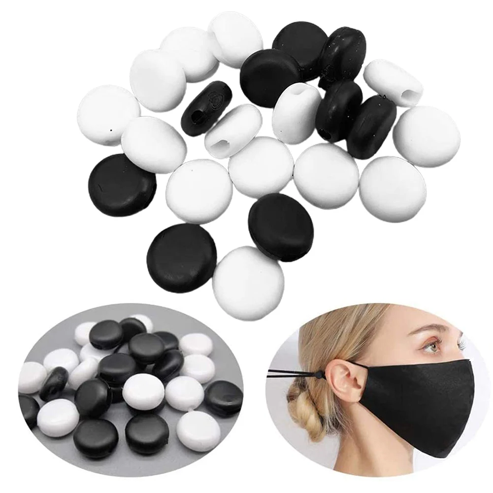 200 шт. круглые шнурки с фиксаторами плоские регулируемые бусины пряжкой