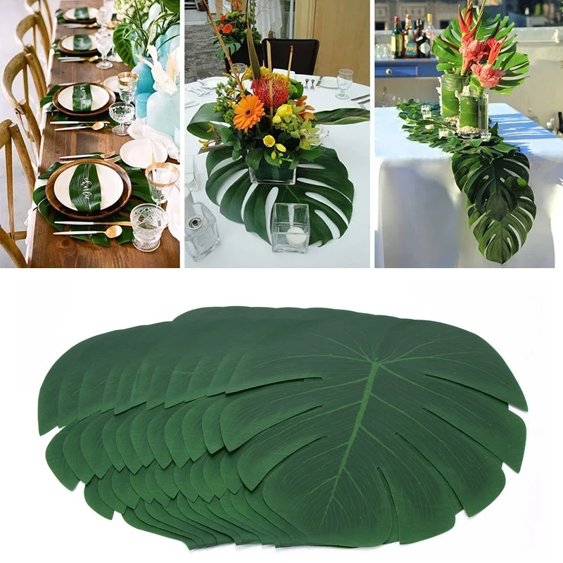 Искусственные тропические Пальмовые Листья 12 шт. имитация листьев для вечерние