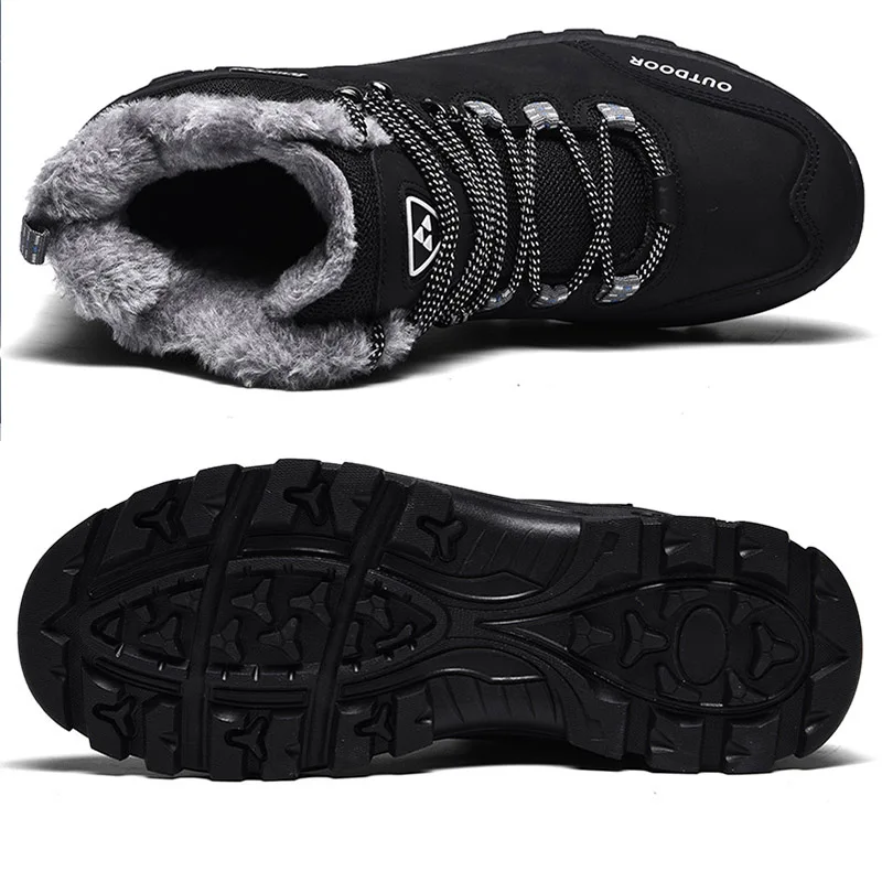 MWSC Warm Fur Lining Ankle Snow Boots For Men Male Outdoor Waterproof Shoes Non-slip Casual | Обувь