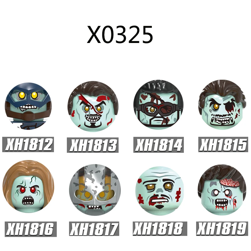 

Popular Zombies New Models Building Blocks Horror Series Action Figures Heads Educational Assembly Toys For Children Gift X0325