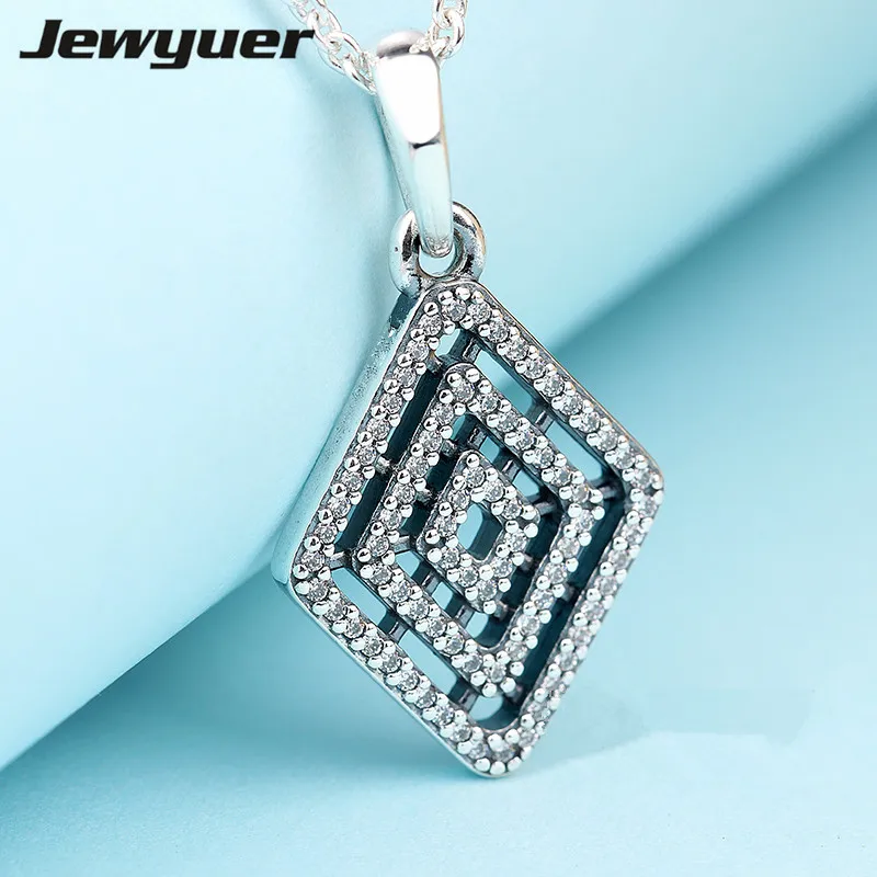 

Женское ожерелье из серебра 925 пробы, с подвеской геометрической формы, NC029