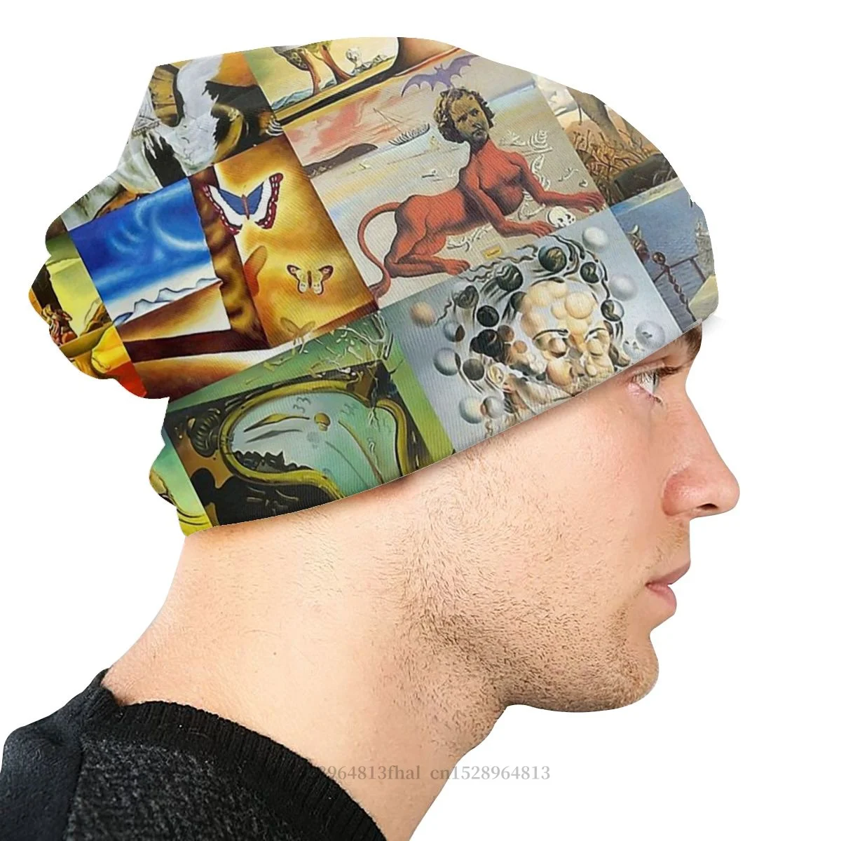 Вязаная шапка с искусство уличная шапочки для Для мужчин женщин &quotСальвадор