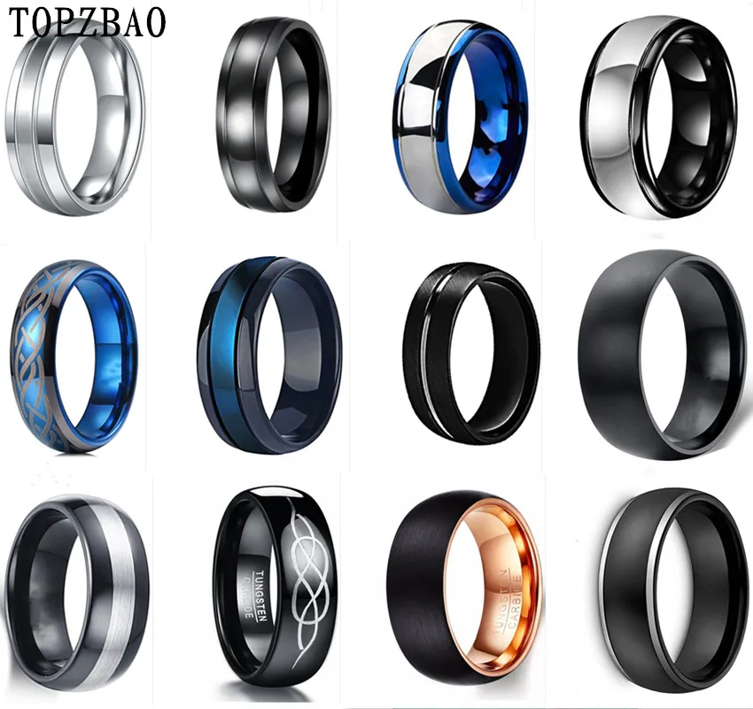 

12 styles of curved stainless steel jewelry men's rings women's rings fashion boutique jewelry accessories