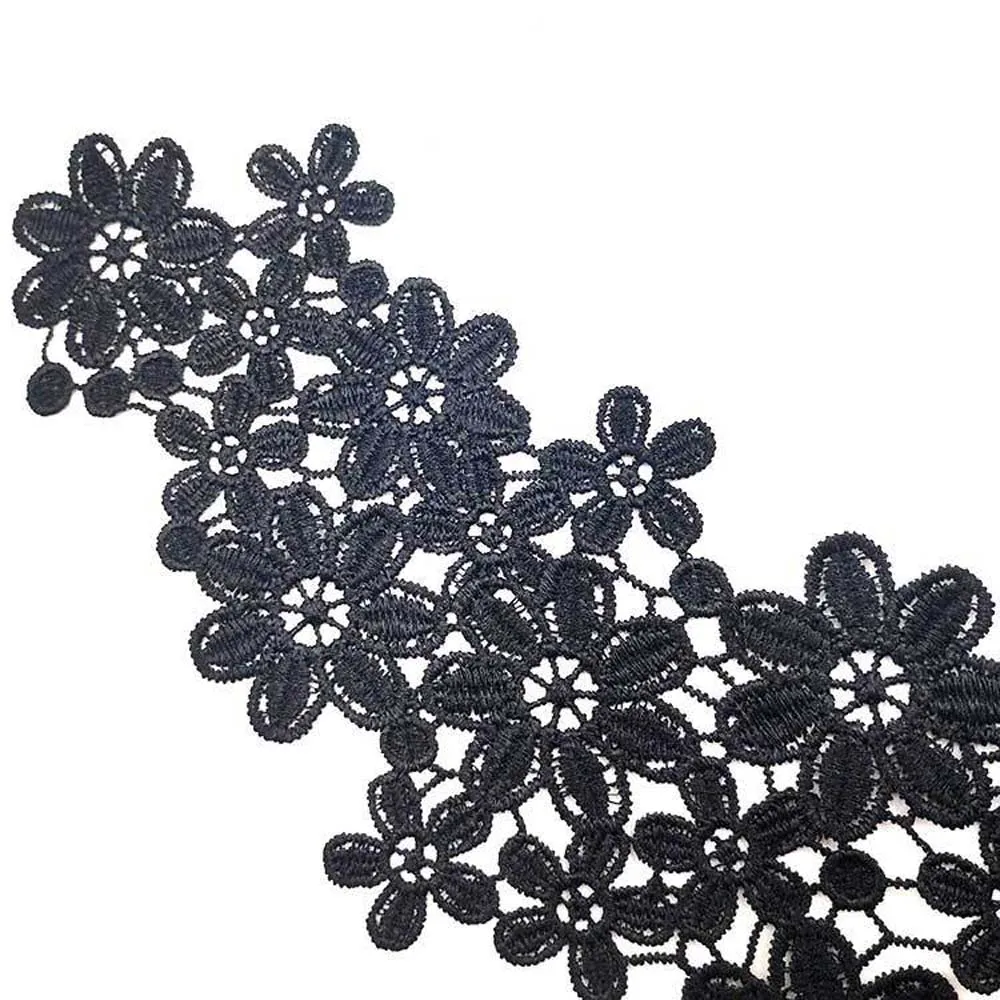 Многоцветная кружевная ткань вышитая аппликация декольте DIY цветочные платья