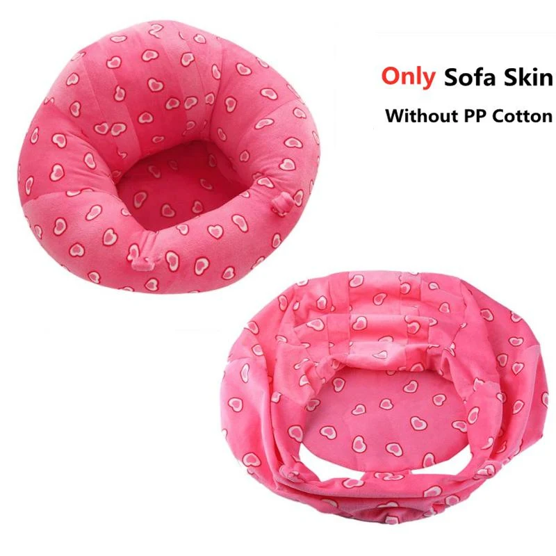 Only SkinPink Милый мультяшный кожаный диван для младенцев, детское кресло, чехол для дивана, сидение, обучающее кресло, моющееся, только чехол на молнии, без полипропилена, хлопок - Цвет: Only SkinPink