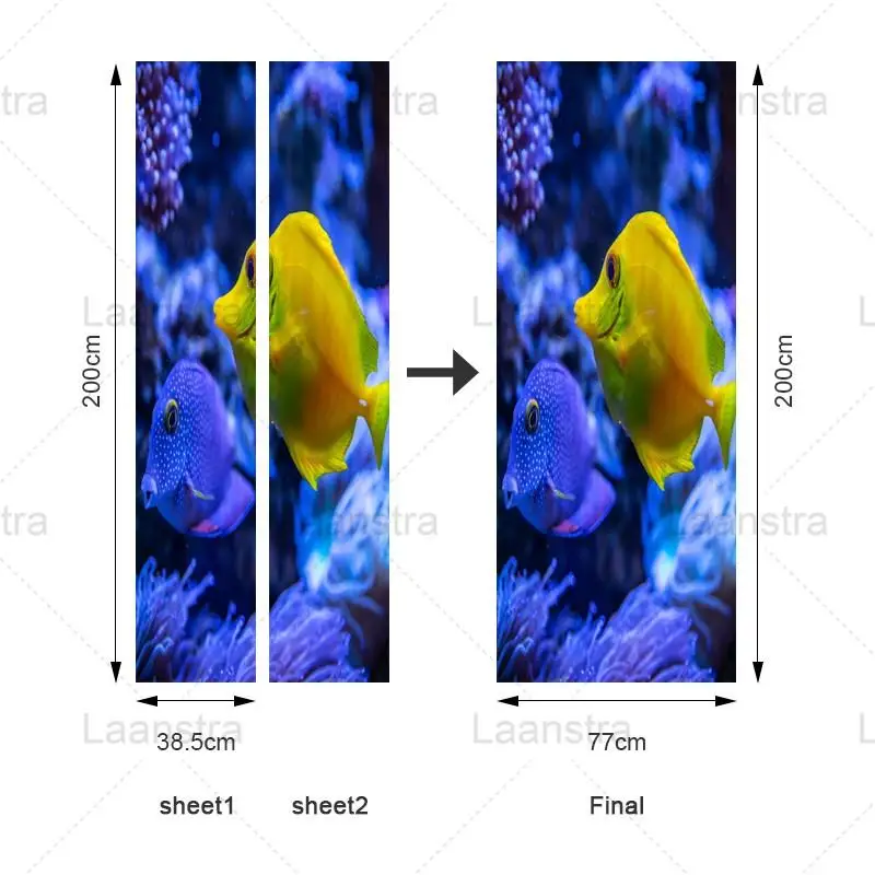 

Waterproof Moisture-Proof 3D PVC Door Sticker Marine Animal & Sea Bird Flamingo Home Decoration Natural Creature Pattern ArtDoor