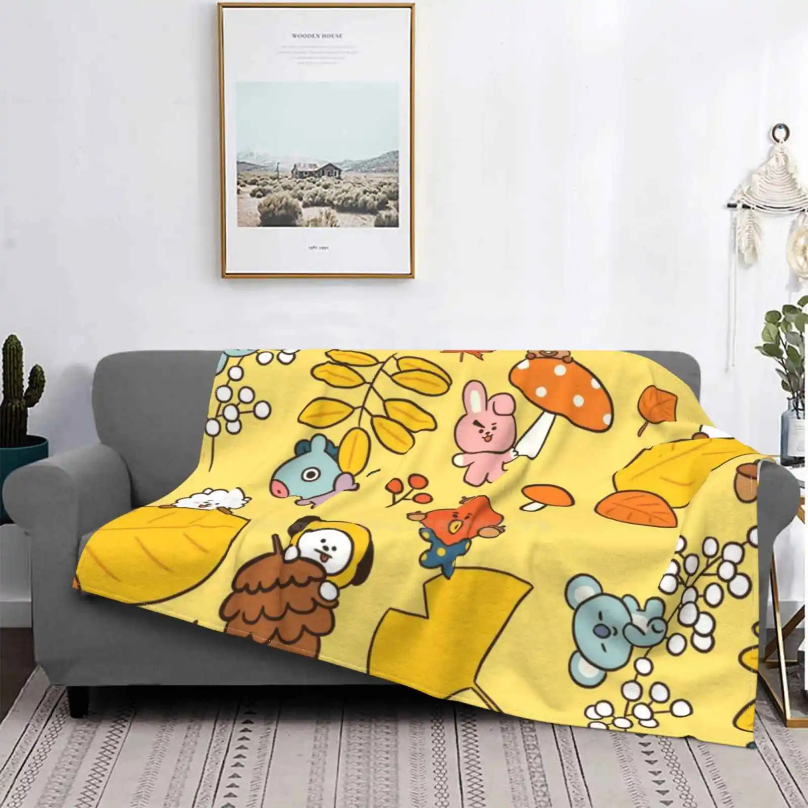 

Autumn Leaves For Home Sofa Bed Camping Car Plane Travel Portable Blanket