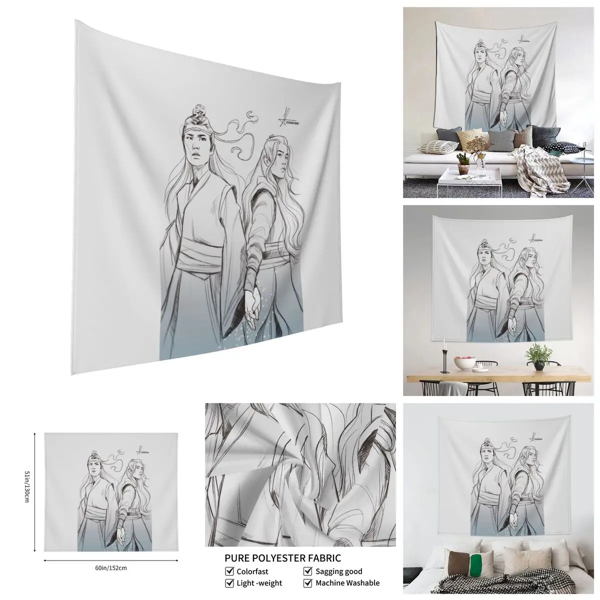 

THE UNTAMED MO DAO ZU SHI WangXian Photographic P Tapestry Top Quality Tapestries Print Humor Graphic R246 wall paintings