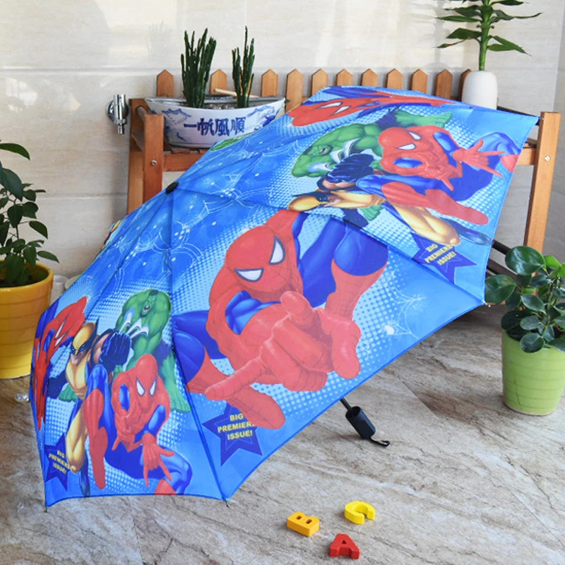Детский зонт с героями мультфильмов «Дисней», «Холодное сердце», «Эльза», «София», «Человек-паук», милый складной зонт для мальчиков и девочек