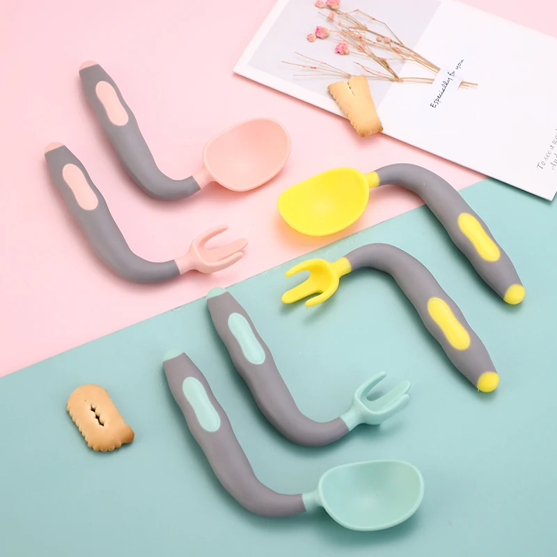 

Soft Infant Tableware Spoon for Baby Utensils Toddler Learn To Eat Training Bendable Set Auxiliary Food Silicone Spoons