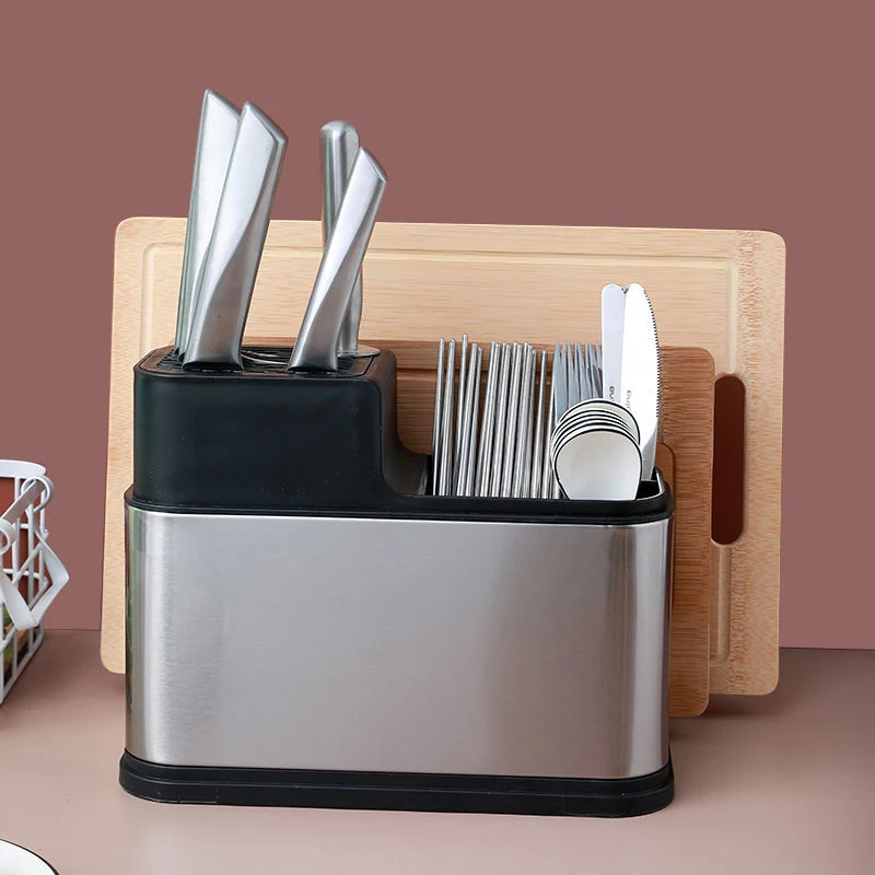home stainless steel knife holder drawer knives forks spoons storage rack knife stand cabinet tray kitchen cultery organizer free global shipping