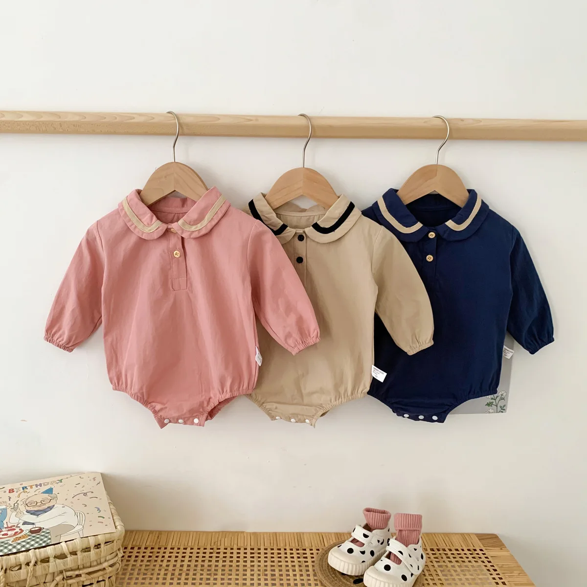

Baby Boys Romper Sailor Style Cotton Girls Clothes Navy Collar Cotton New Arrival Spring Long Sleeve Newborn Infant Jumpsuit