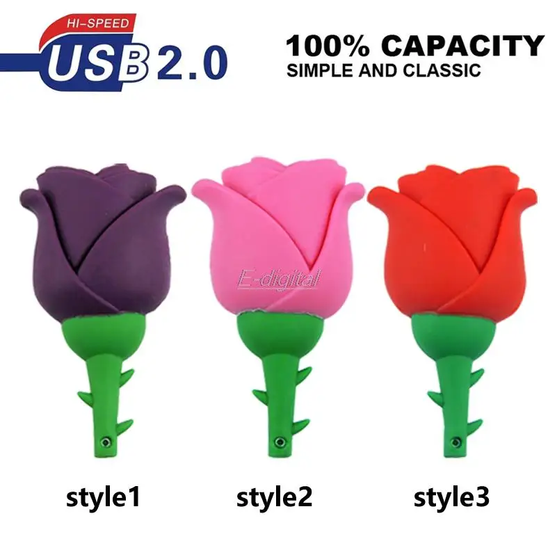 Новый дизайн Розовый цветок USB флэш накопитель милый usb 32 Гб 64 128 МБ флеш диск 2 0