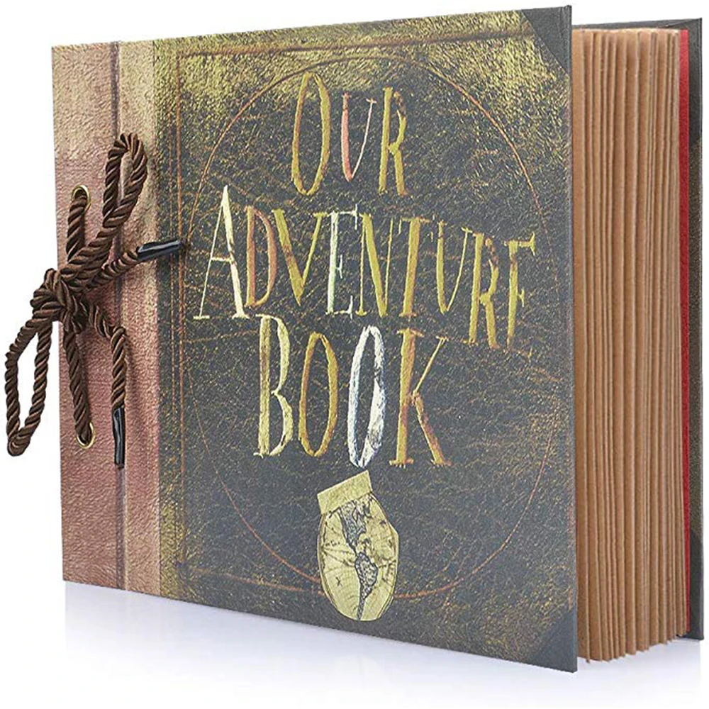 

80 Pages Retro Our Adventure Book Photo Album Handmade DIY Family Scrapbook for Christmas Anniversary Wedding Birthday