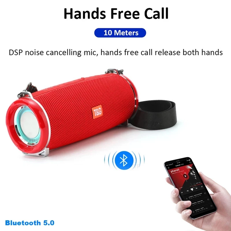 20w high-power subwoofer portable wireless stereo speaker outdoor waterproof LED flash support TWS FM usb AUX som | Электроника