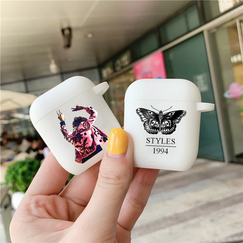 Модный чехол для наушников Гарри с надписью Love Off White мягкий силиконовый Airpods 1 2