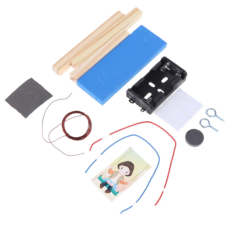 

Invention Experiment Wood Electromagnetic Science DIY Handmade Swing Set New Educational Toy for Children Birthday Gift