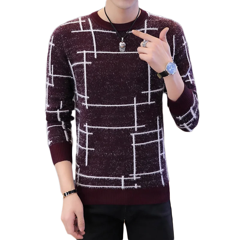 Мохеровые свитеры хлопковый свитер мужской пуловер с длинными рукавами мужские