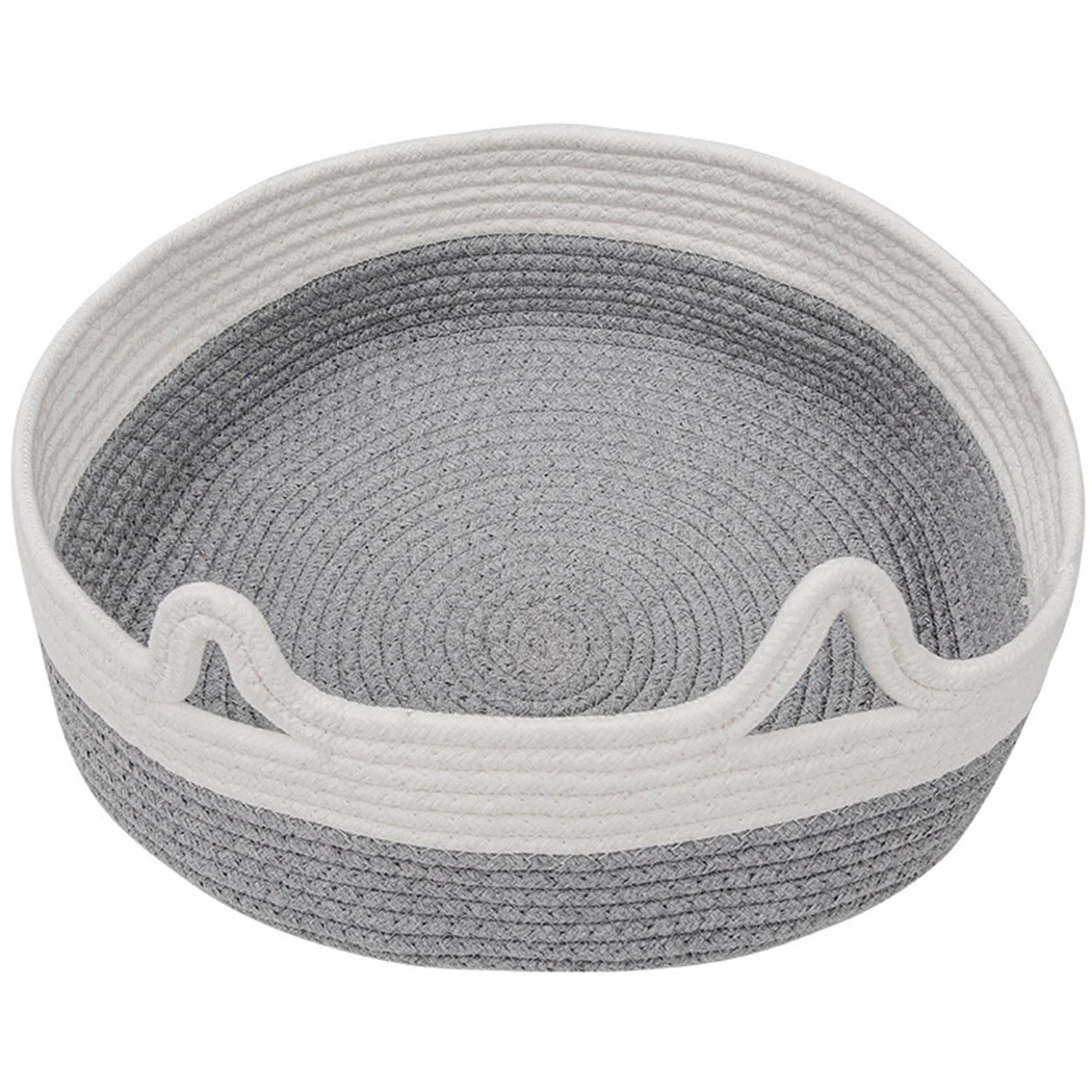 

Round Woven Cute Bite-resistant Cat Bed House Cat Mat Summer Sleeping Cats Nest Cat Scratcher Pet Cushion Portable Pets Supplies