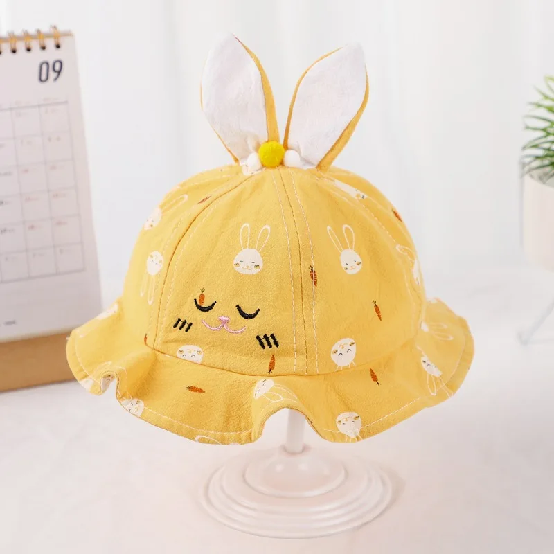 

Cute Baby Infant Summer Outdoor Bucket Hat Children Floral Print Cartoon Cap Sun Beach Cap Lovely Baby Girl Hats Cotton Visors