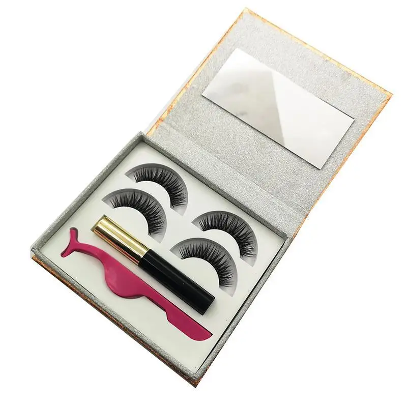 2 пары магнитных ресниц подводка для глаз зеркальный Пинцет Набор 2019 натуральные