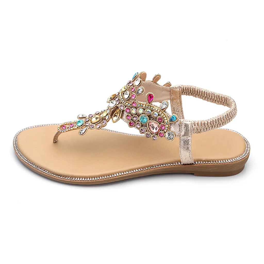 

Women Sandals Womens Colored Diamond Casual Flip Flops Low Heels Sandals Bohemian Beach Shoes sandalias de verano para mujer 12